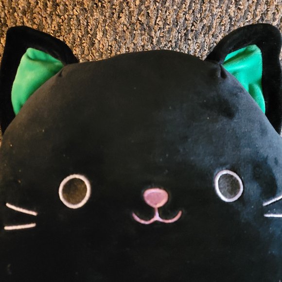 NWOT Squishmallows Holiday Black Green Cat Cleo Kitty Kitten 12” Kellytoy 2019 - Picture 2 of 11